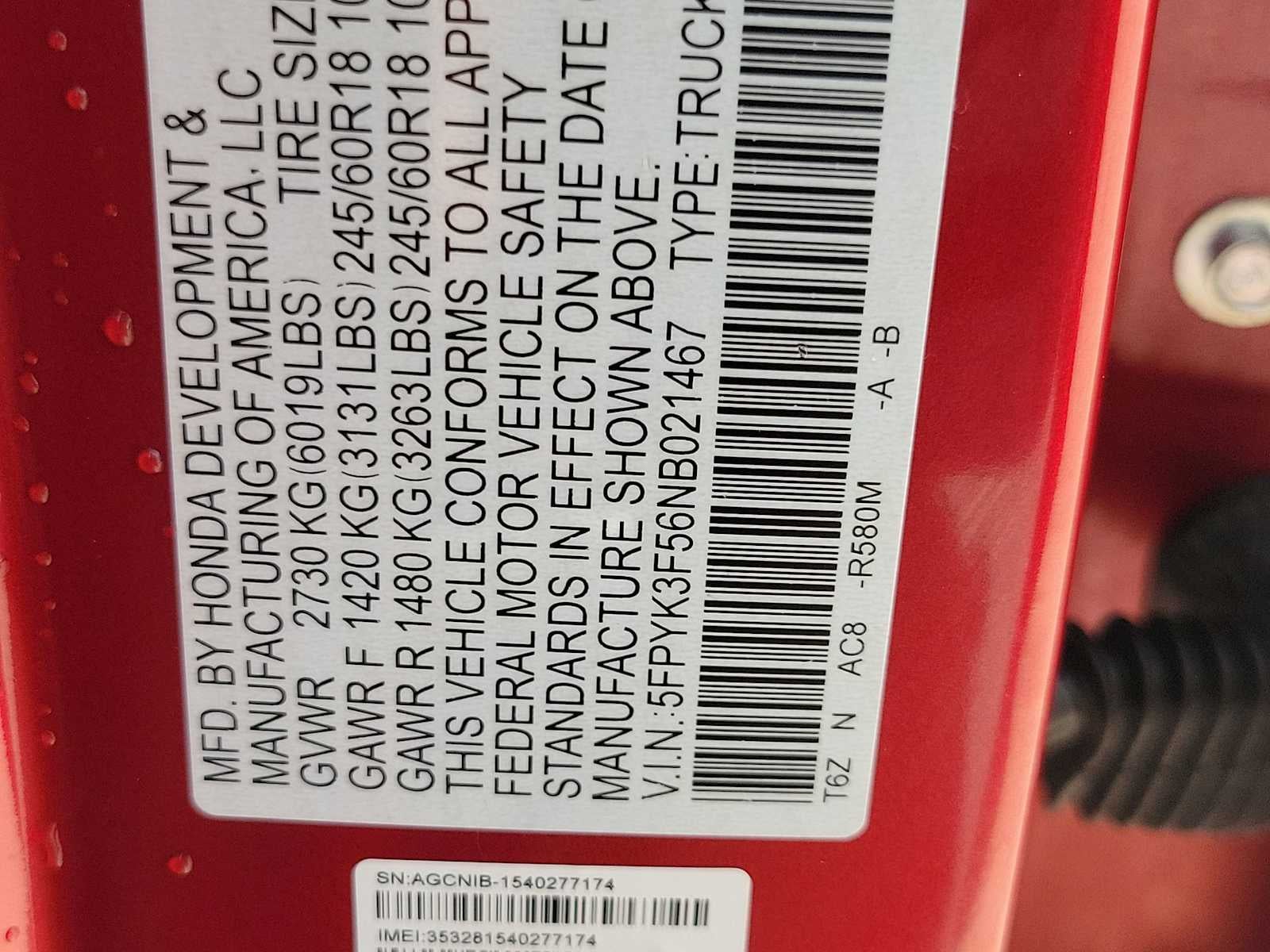 2022 Honda Ridgeline RTL